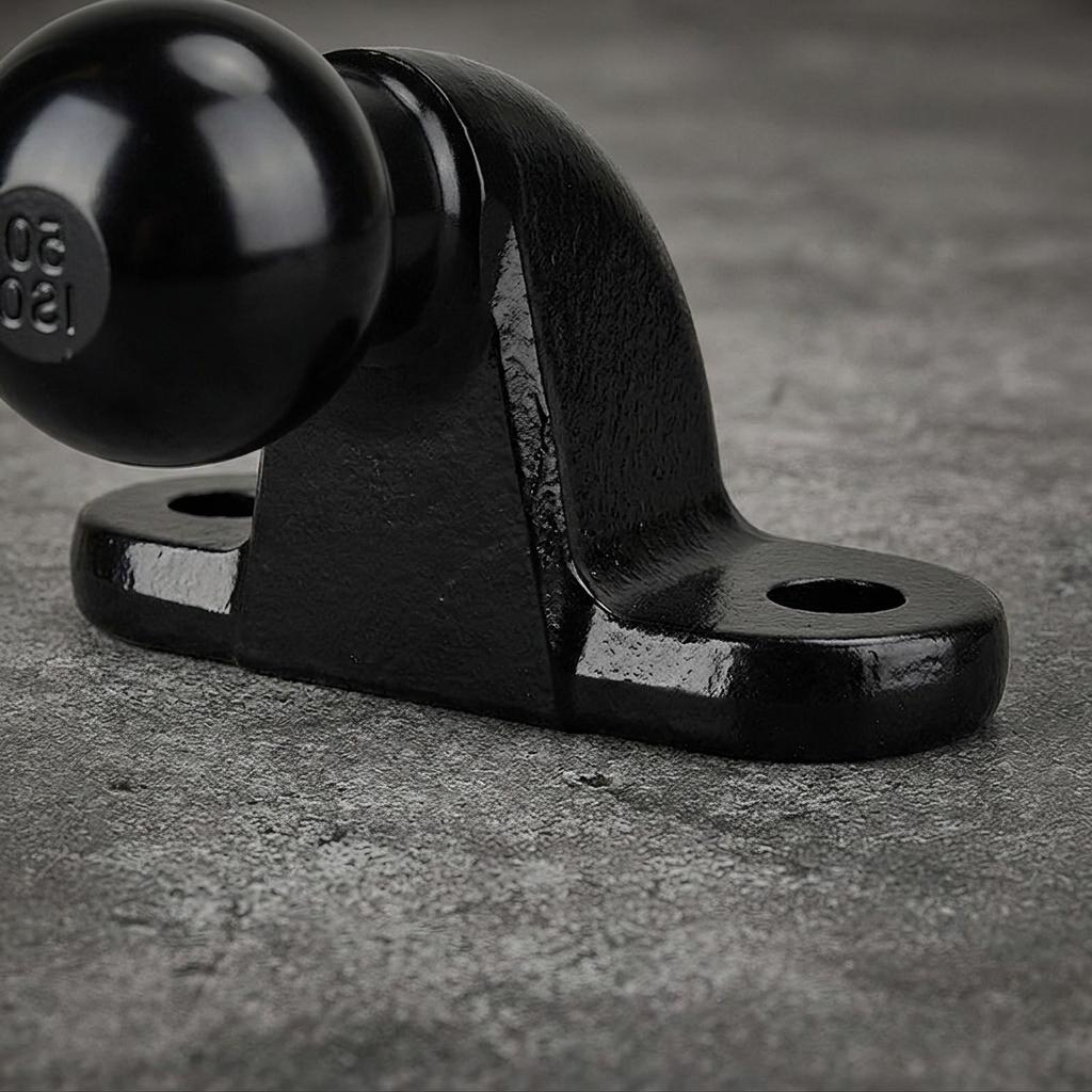 Trailer Hitch Ball Connector Heavy-Duty Angled with Base Plate