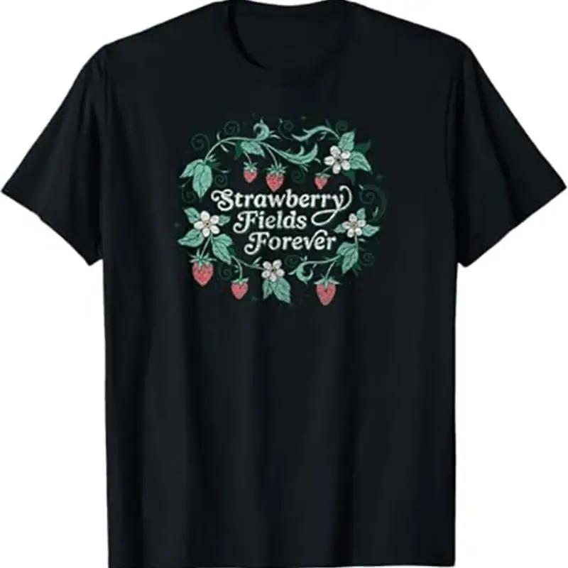 Strawberry Fields Forever Graphic Tee Soft Cotton T Shirt Nature S