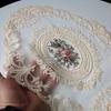 European Oval Lace Embroidery Coaster Bedroom Study Kitchen Cup Table Mat Food Fruit Plate Cover Decoration