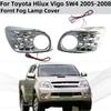New Car ABS Chrome Accessories Plated Front Fog Lamp Covers With LED Trim For Toyota Hliux Vigo SW4 2005 2006 2007 2008 Styling