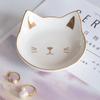 Ceramic Small Storage Tray Creative Korean Cartoon Kitten Plate Snack Cake Plate Jewelry Dish Sauce Dish Home Kitchen Tableware