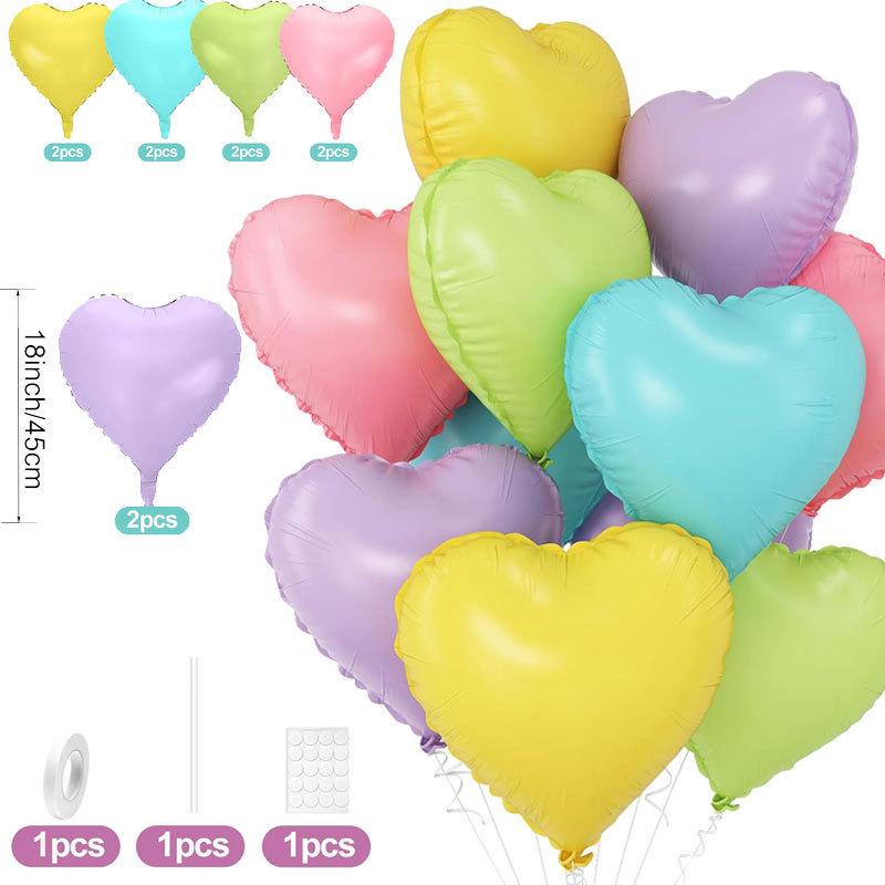10Pcs 18 Inches Large Foil Red Heart Shaped Balloons For Valentine'S Day Wedding Shower Anniversary Engagement Decoration