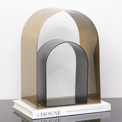 Goldene Bögen Geometrisch Hohl Halbkreis Metallhandwerk Handwerkskunst Skulptur Metallfigur Raumdekoration Zubehör