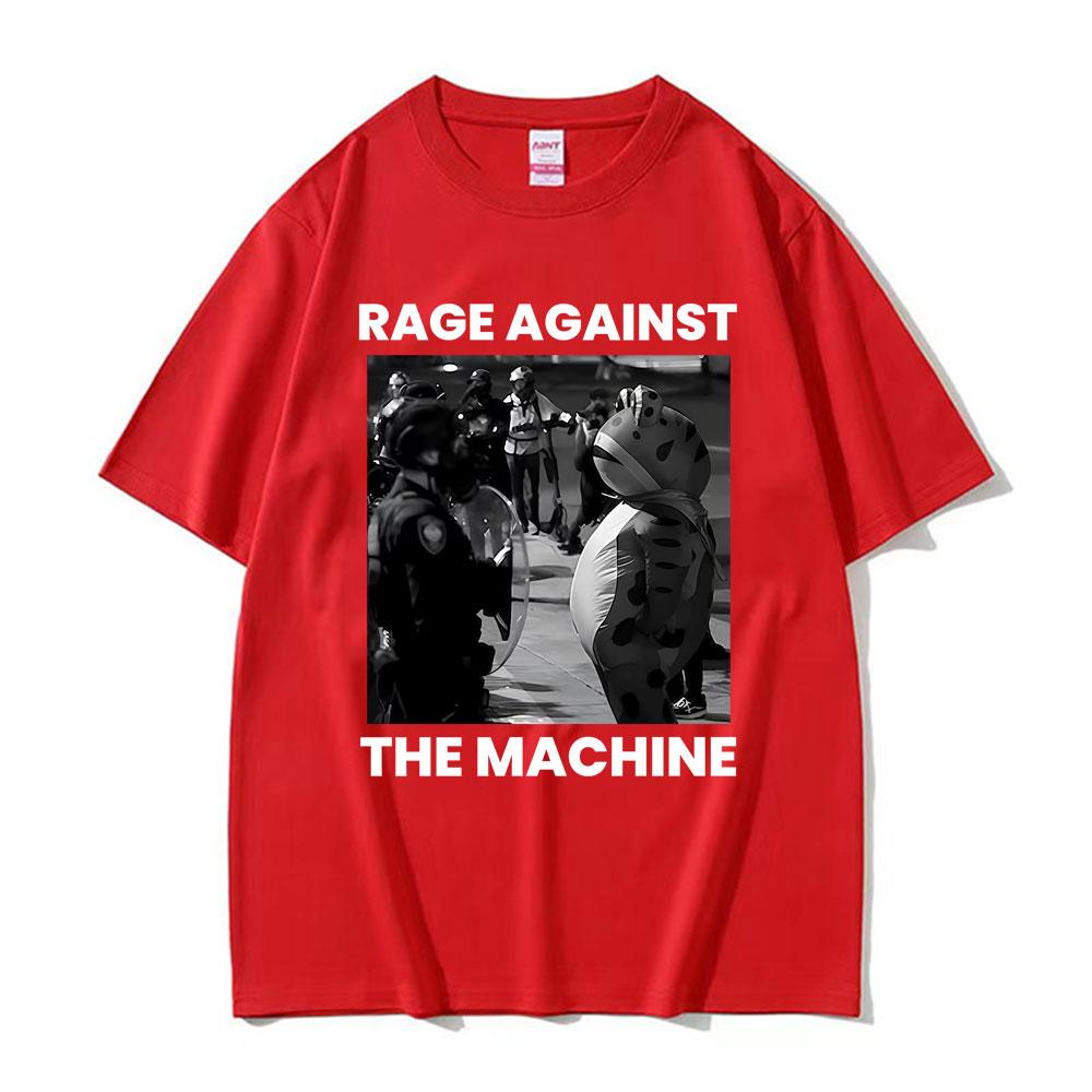 Funny Rage Against The Machine Protest Frog Meme T Shirts Men Women Clothing 100 Cotton Summer High Quality Tshirts Streetwear S