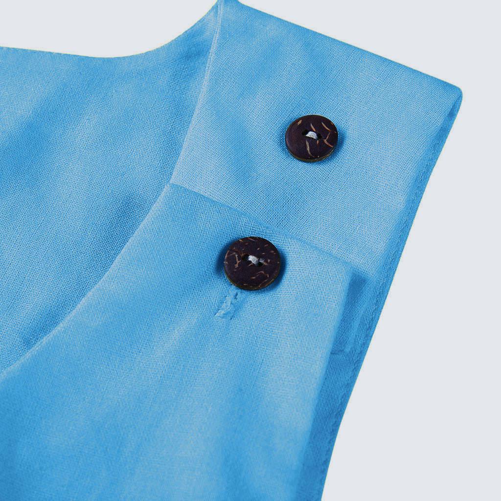 Gât Rochii Femei Zilnic Casual Button Rochii Unii Bumbac