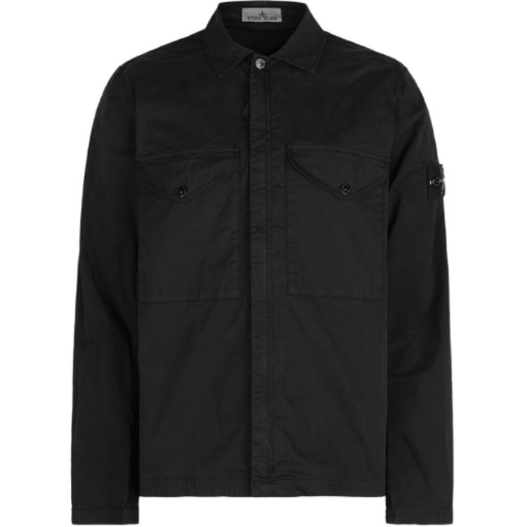 

STONE ISLAND FW24 Хлопковое пике Лого Поло Куртка на молнии Мужская куртка Черный 811510210-V0029 M