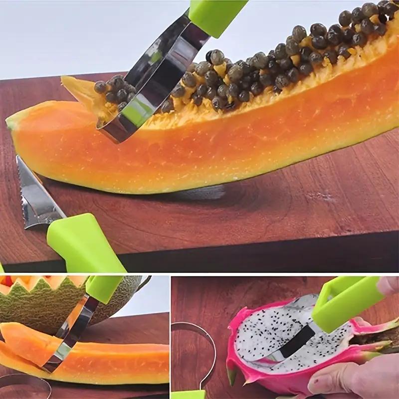 Multifunktionaler Bananenschneider, kreativer Obstteller, DIY-Küchenhelfer, Obstwerkzeug, Melonenballer-Schneider, Melonenballer-Schaufel-Set