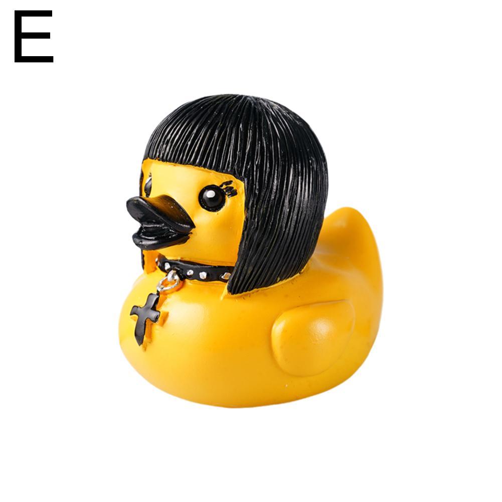 Gothic Satan Duck Statue Goth Punk Duck Sculpture Rock Duck Figurine Decor Collectible Figurines Satanic Duck Tabletop Ornaments