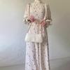 Autumn Women's Loose Lace-up Fashion Elegant Floral Dress Long Sleeve Long Dress