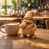 Desk Gnome Statue 3D Printed Figurine, Nose Picking Cartoon Statue, DIY Garden Figure Coloring Painting Dwarf Sculpture for Home Office Decor Ornament