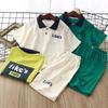 Summer Baby Boy Clothes Set Children Lapel Tshirts and Shorts 2pcs Suit Teenage Letter Short Sleeve Top Bottom Outfit Tracksuits