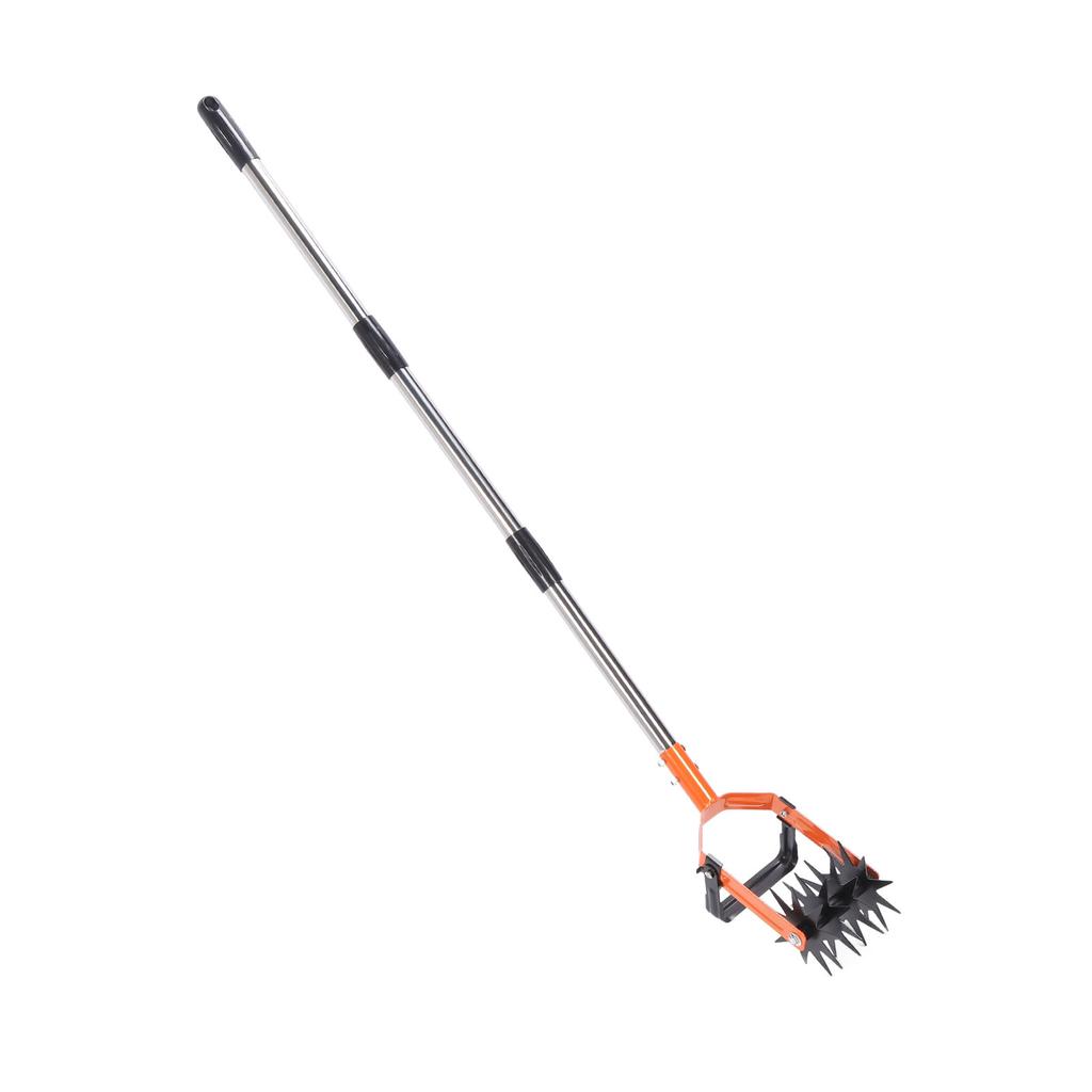 Garden Cultivator Tool Stainless Steel Lawn Reseeding Garden Tool Adjustable Handle Garden Soil
