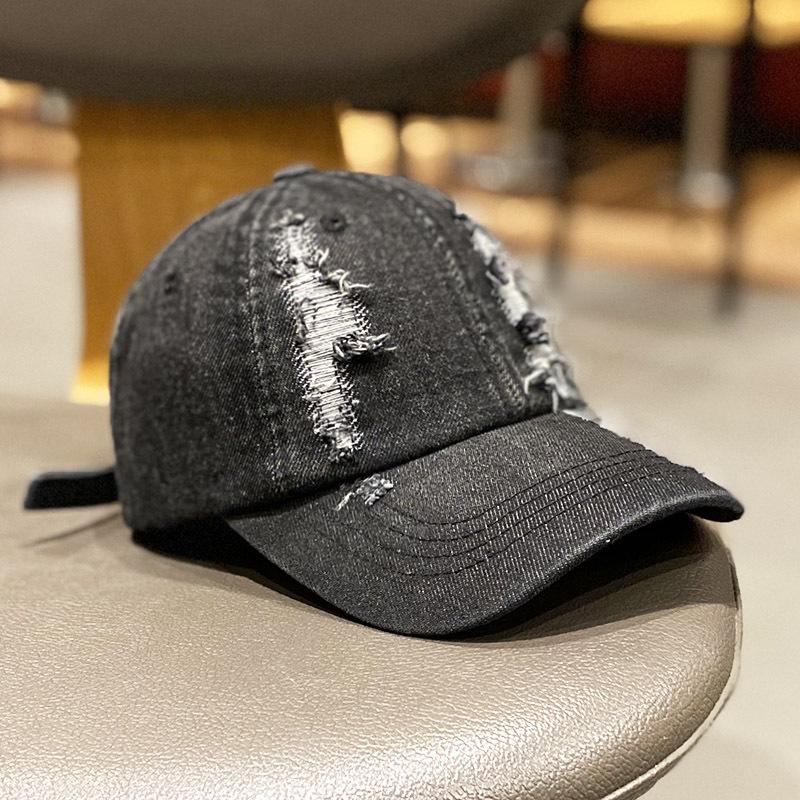 

Washed Denim Baseball Caps Women Vintage Holed Distressed Cap Fashion Sports Denim Hats Plain Women Men Dad Caps Adjustable