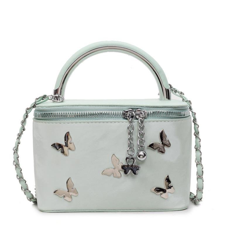 

Korean version ins bag women 2025 summer new niche versatile shoulder portable chain crossbody bucket bag tide зелёный