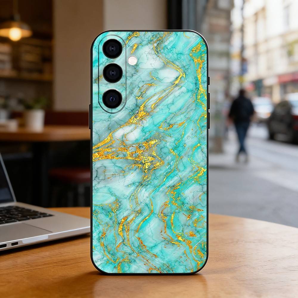 Marble Pattern Phone Case For Samsung Galaxy A73,A72,A71,A70,A53,A52,A51,Soft Silicone Black Cover