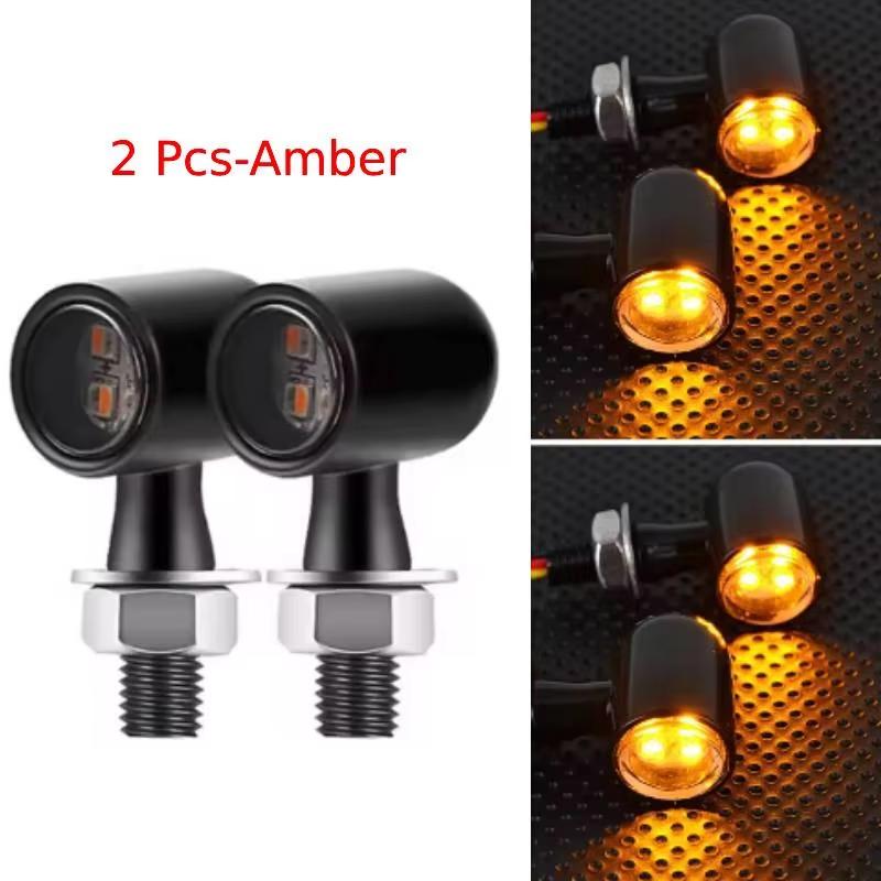 Motorcycle Turn Signals 12V 8mm LED Mini Turn Signal Light Indicators For Honda For Yamaha For Kawasaki Cafe Racer Flasher Lamp