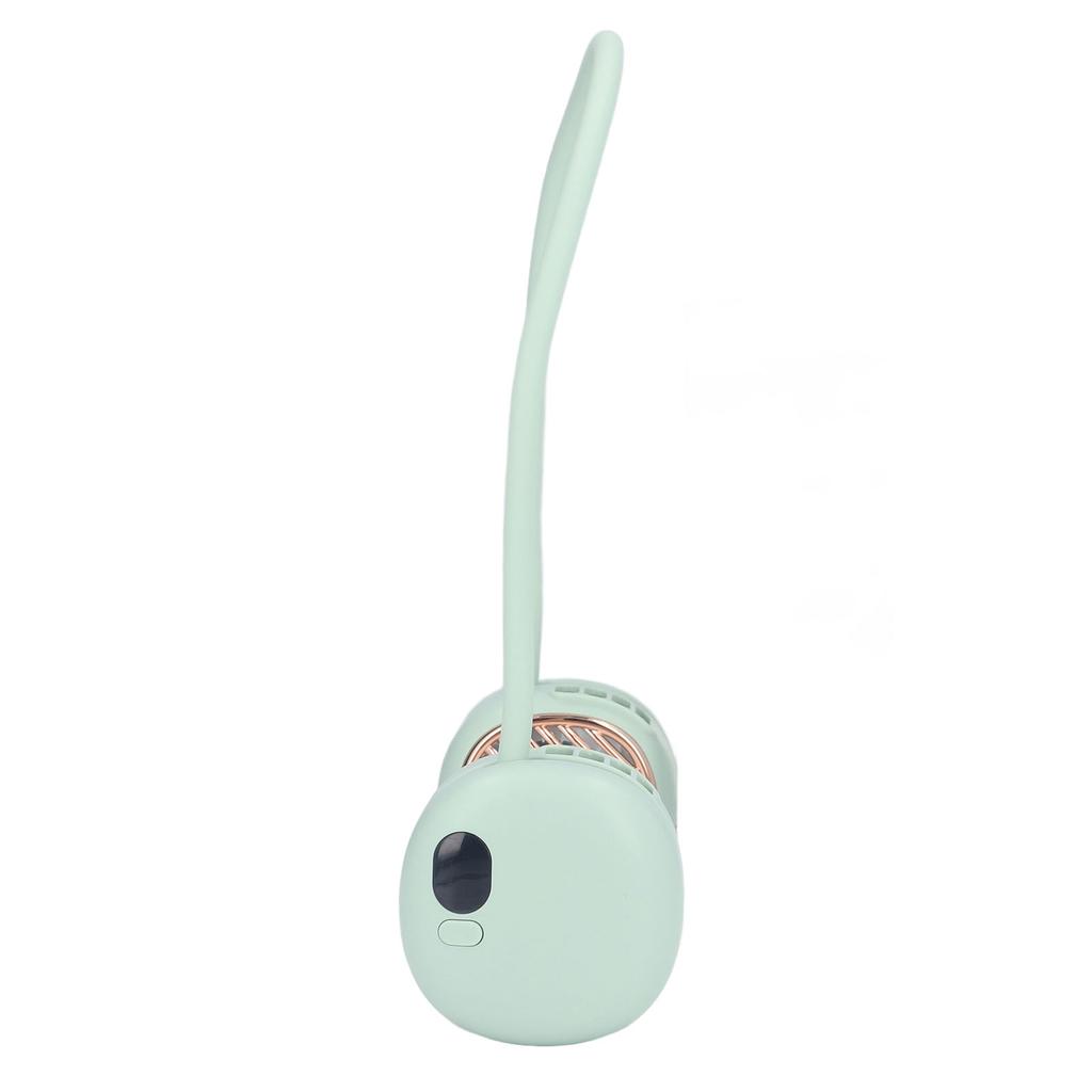 Neck Fan 5 Speed 720 Degree Adjustable USB Charging Retractable Hose Hands Free Portable Fan for Running Cycling Green