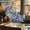 S-1Pc 2D Flat Acrylic Figurine Luxurious Crystal Peacock Ornament Tabletop Decoration For Bedroom Living Room Office