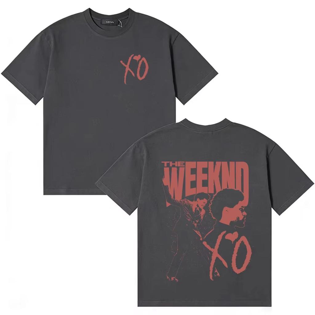 2026 R&B Singer The Weeknd World Tour Merch XO Fashion Gothic Oversized Hot Sale Crew Neck T-shirt