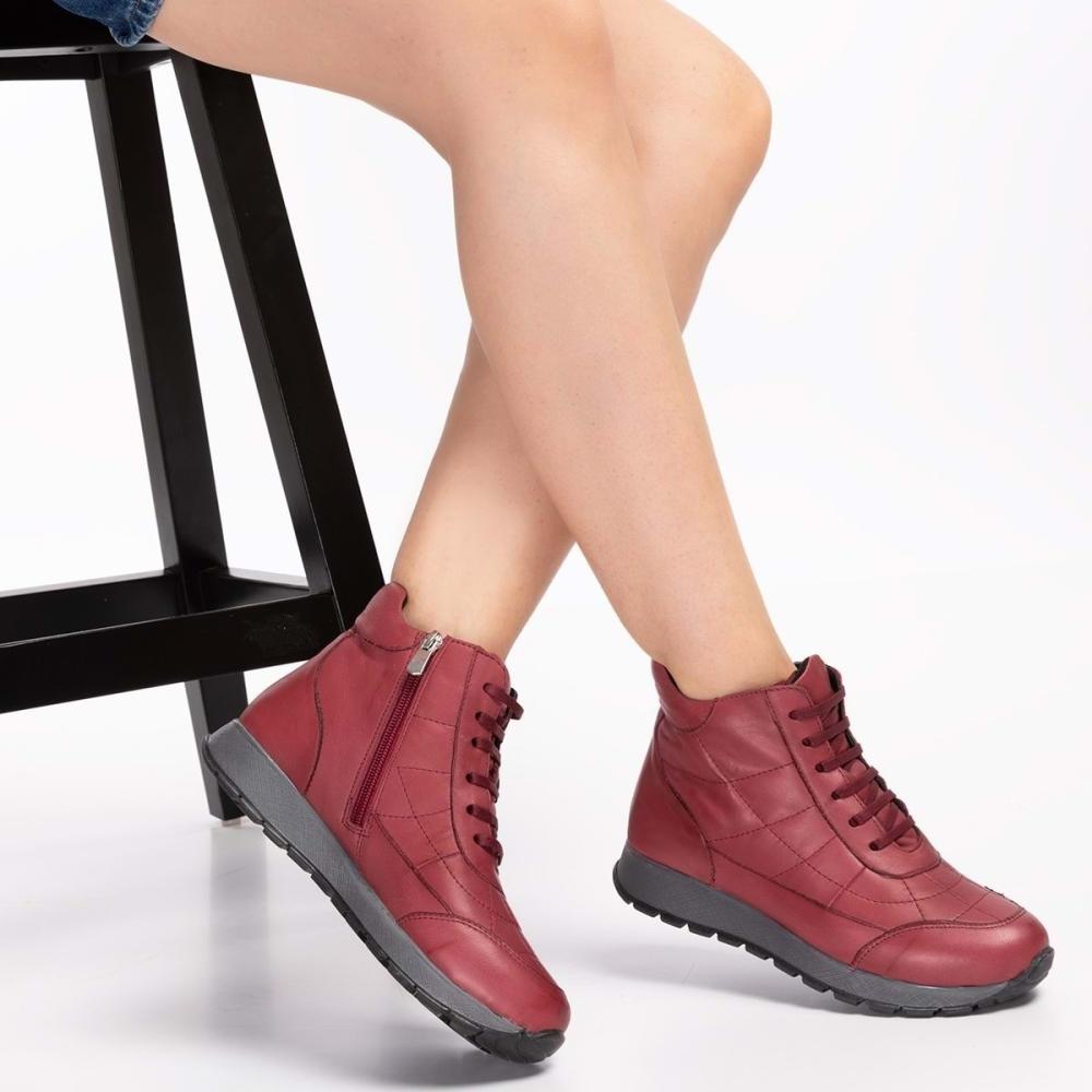 

Женский стиль Наизнанку Натуральная кожа Анатомическая подошва Спортивная обувь Бордовый Красный