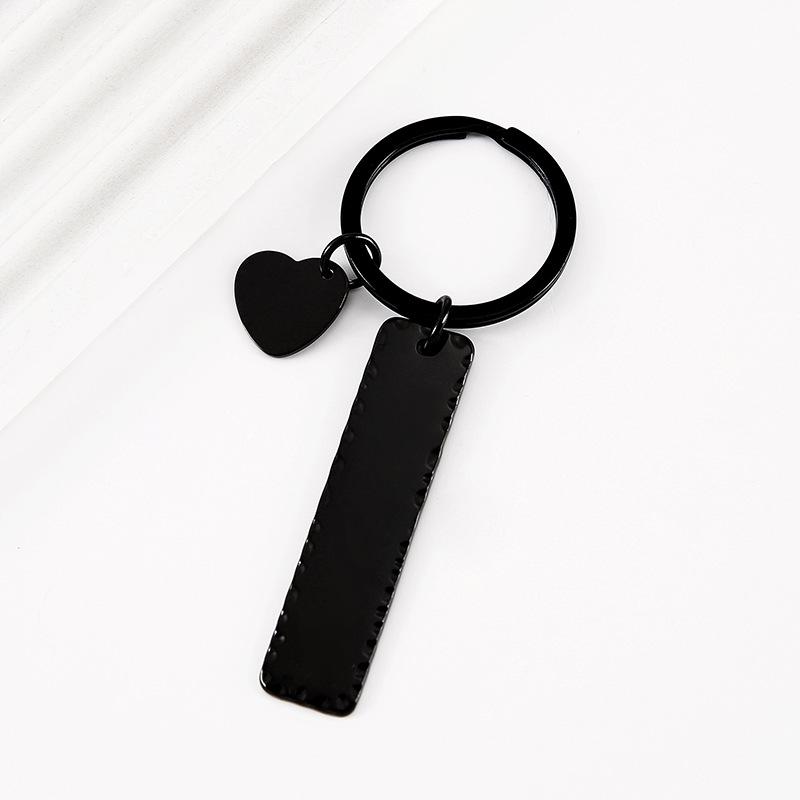 Cross Laser Engraved UV Color Printed Peach Heart Stainless Steel Keychain Holiday Gift
