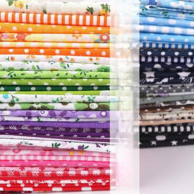 Handmade Patchwork DIY Floral Cotton and Linen Fabric Set with Printed Blocks