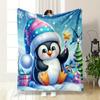 Cute Penguin Winter Wonderland print blanket soft and cozy perfect for the living room bed sofa or a nap,gift