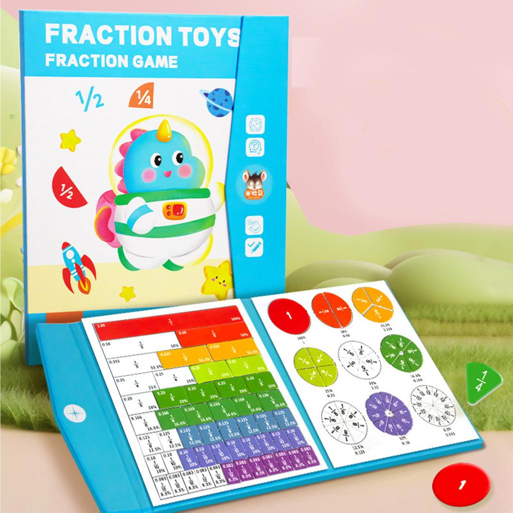 Magnetic Fraction Educational Puzzle with Fraction Tiles & Fraction Circles Fraction Puzzle Fraction Learning Math To Y for Kids
