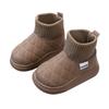 Dětské boty Teplé Protiskluzové Dětské boty Plyšová podšívka Svršek Vlněný Stehový Design Krátké Boty Pohodlné Jednobarevné Dětské Boty