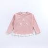 Girls Spring Base Layer Versatile Long-Sleeve Lace Round-Neck Top with Bow Korean-Style Outerwear for Girls