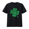 Sparkle Clover Irish T Shirt For St Patricks Pattys Day Vintage Washed Casual Stylish Stretched Soft Streetwear Homme