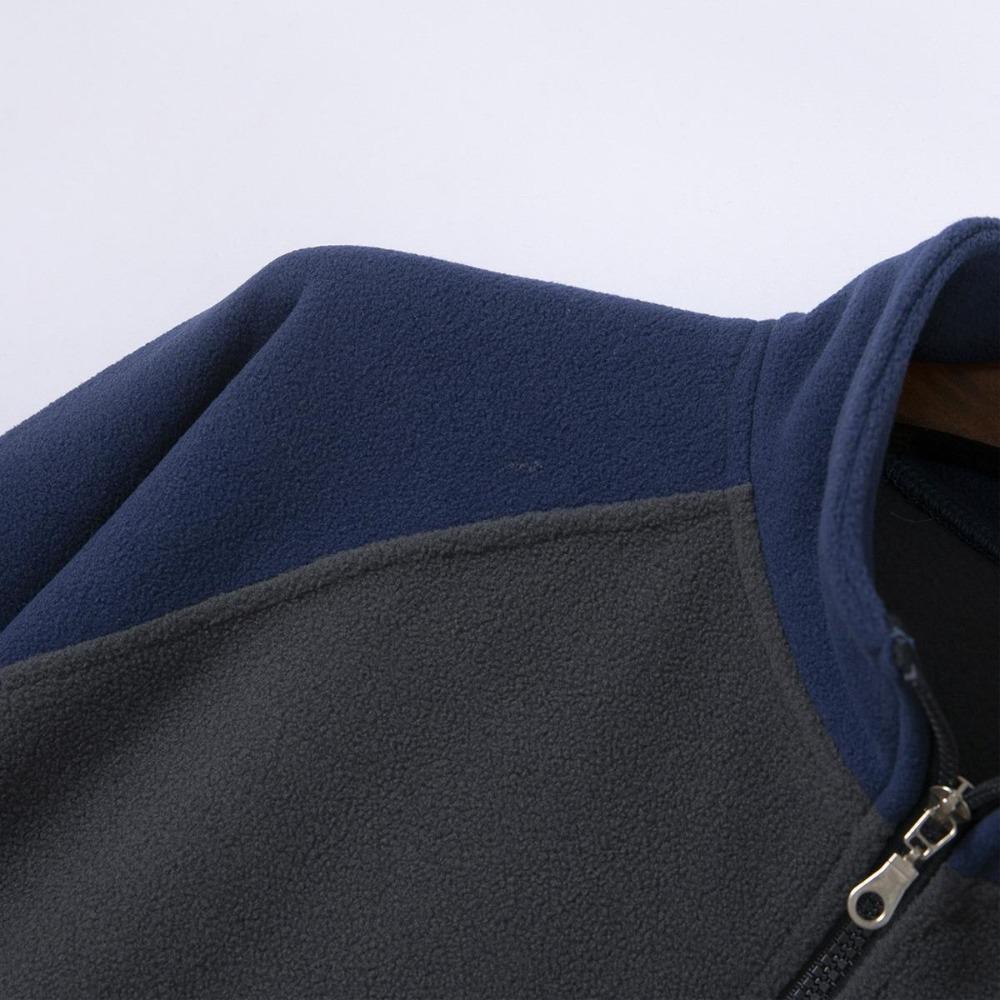 Men's Fleece Warm V-neck Zipper Sweatshirt Outdoor Sports Coats Pullover Men's Casual Outwear