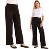 Comfortable Women's High Waist Straight Leg Classic Trousers MORAJ 3XL BROWN
