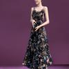 Elegant Floral Maxi Dress with Halter Neckline, Perfect for Party Events and Prom, Sexy and Charming
