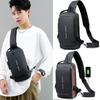 Sling Bag for Men Crossbody Bag Chest Bag Sling Bag with USB Charging Port Combination Lock Reflective Stripe