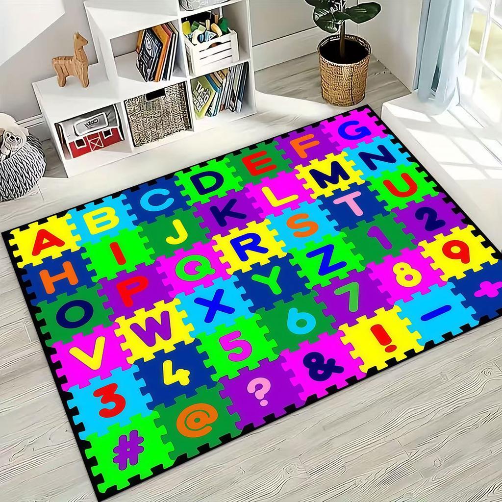 ABC Animal Alphabet Cartoon Early Educatio Children Crawling Playroom Rug for Bedroom Living Room Sofa Doormat Decor,Non-slip
