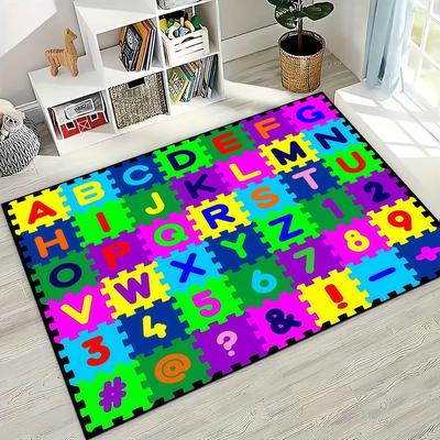 ABC Dierlijke Alfabet Cartoon Vroege Educatie Kind Kruipen Speelkamer Vloerkleed Tapijt voor Slaapkamer Woonkamer Bank Deurmat Decoratie, Antislip