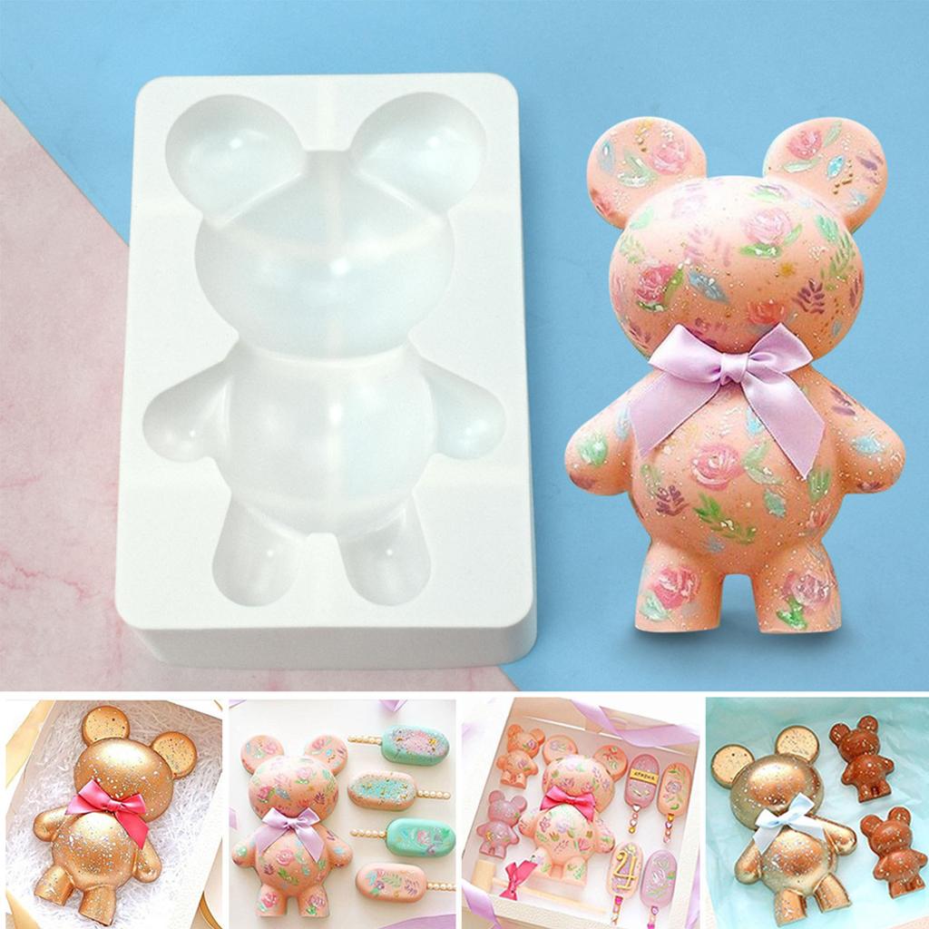 Animal Silicone Mold Cute Bear Mold Handmade Cake Baking Mold for DIY Kitchen
