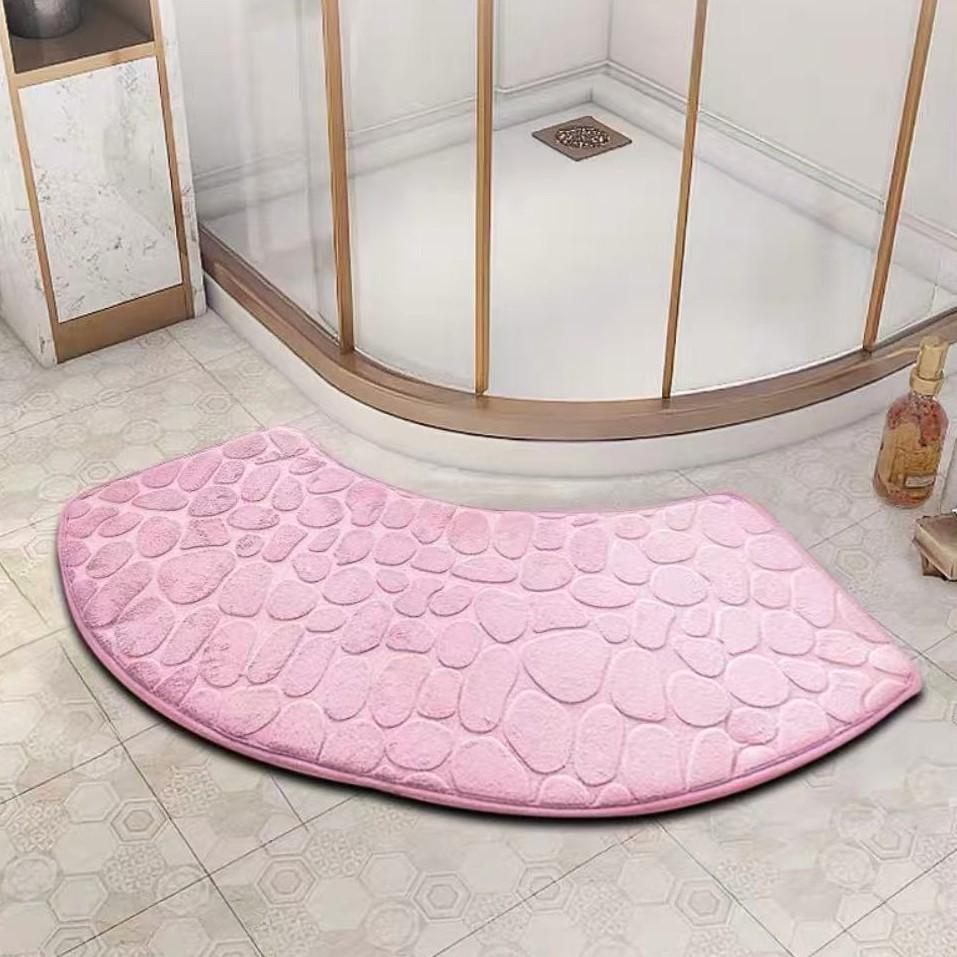 

Коралловый коврик для ванной комнаты с рисунком гальки, нескользящий, легко чистится 40*100 cm розовый