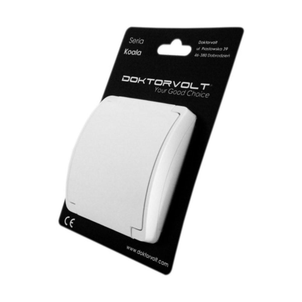 Single Socket With Grounding Surface Mounted Ip44 Hermetic White