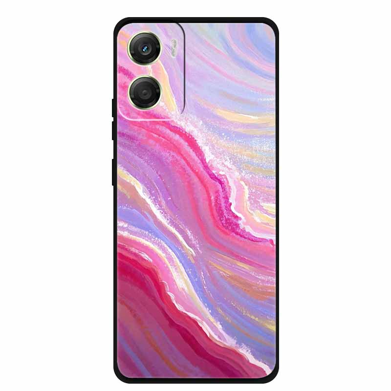 Flowers Case For Motorola Moto G06 G 06 4G Soft Silicone Phone Cover Funda Black TPU Protective Bumper Back Fashion Coque Shell