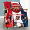 Arsenal Customize Text Blanket Cozy Personalized Blanket Durable Comfort Perfect for Office Couch Picnics Bed Ideal for All Seasons
