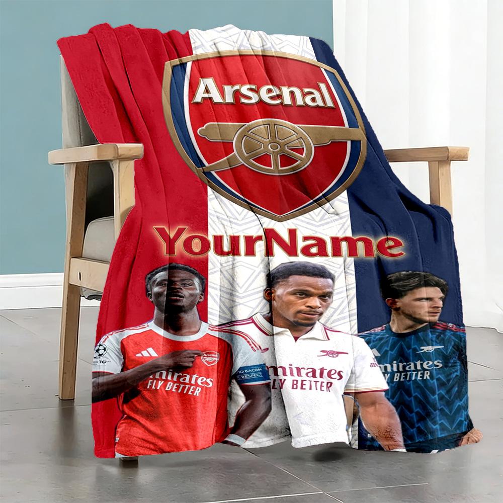 Arsenal Customize Text Blanket Cozy Personalized Blanket Durable Comfort Perfect for Office Couch Picnics Bed Ideal for All Seasons
