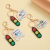 Keychain Pendant School Bus Acrylic Traffic Light Keyring Bag Charm Backpack Handbag Car Keys Wallet