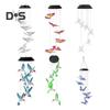 Dzwonki wietrzne w kształcie kolibra, motyl, wiszący wisiorek, wodoodporny, zasilany energią słoneczną, automatycznie oświetlony, dzwonki wietrzne, dekoracja zewnętrzna