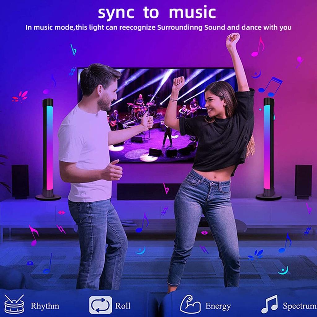 New Smart LED Pickup Light 5V 2A RGB Symphony Lamp Ambient LED Lamp Bluetooth App Control Music Rhythm Lights Gaming Bar TV Computer Desk 32.5*6cm