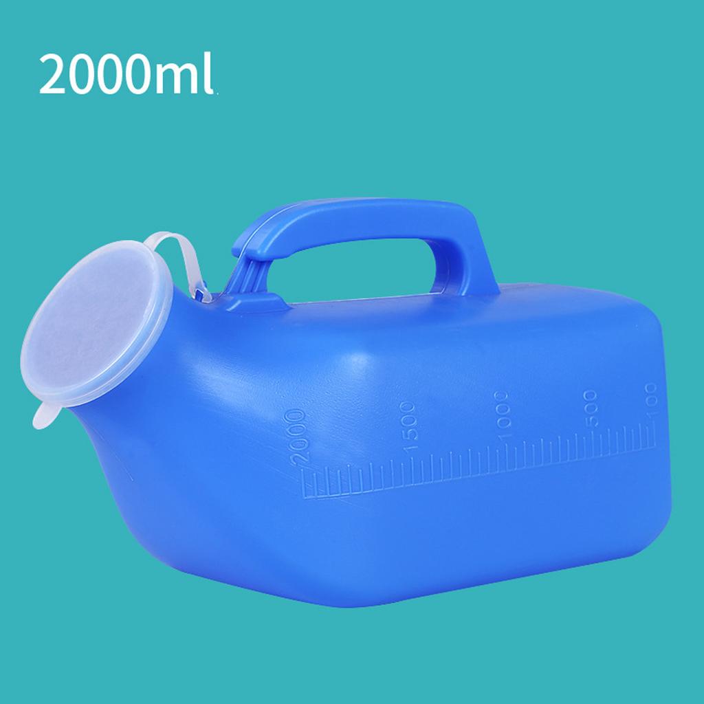 Tragbares Urinal für Männer, 2000 ml Fassungsvermögen, mit Griff und Messskala, für medizinische und persönliche Nutzung, robustes Kunststoffmaterial