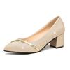 Fashion Sequins Fashion Single Shoes Banquet Shoes Temperament High Heels Early Spring New Thick Heel Women's Shoes