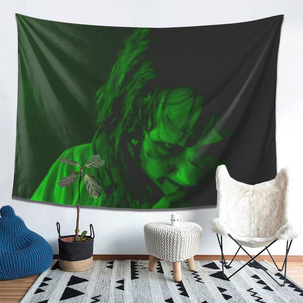 The Exorcist Green Tapestry Wall Hanging Aesthetic Home Decoration Tapestries for Dorm Room