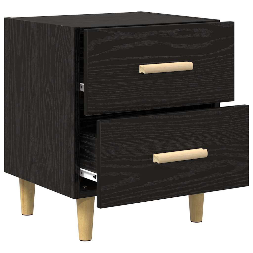 Nightstand Black Oak Effect 40 x 35 x 47.5 cm